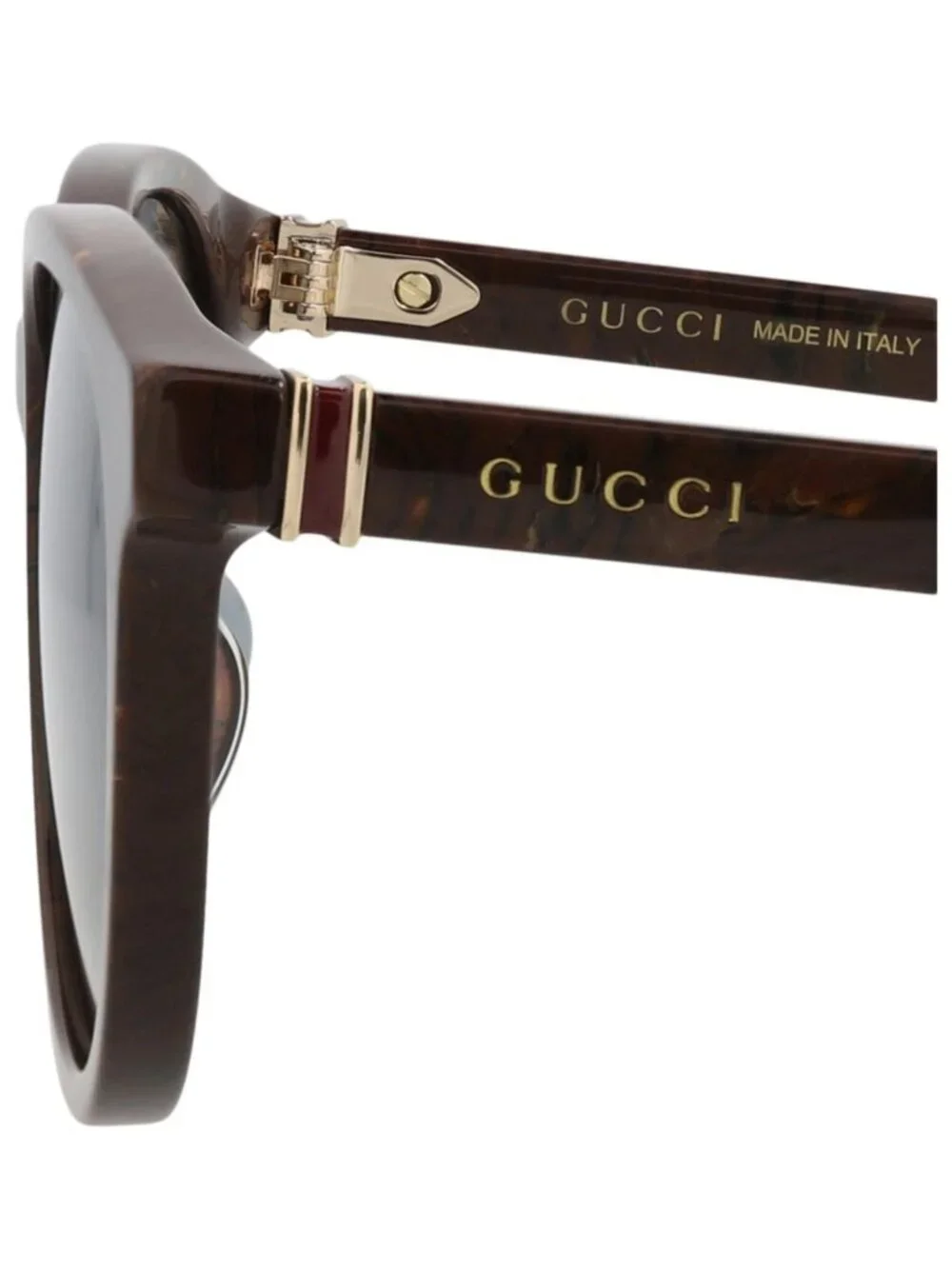 New Gucci Women's Sunglasses Round Oval Recycled Acetate Frame Mens Brown Brown
